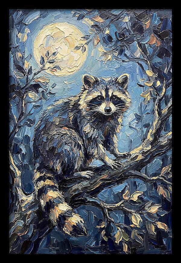Raccoon In Moonlight