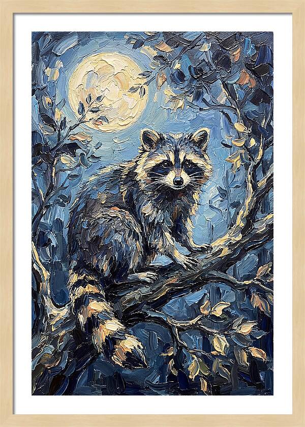 Raccoon In Moonlight