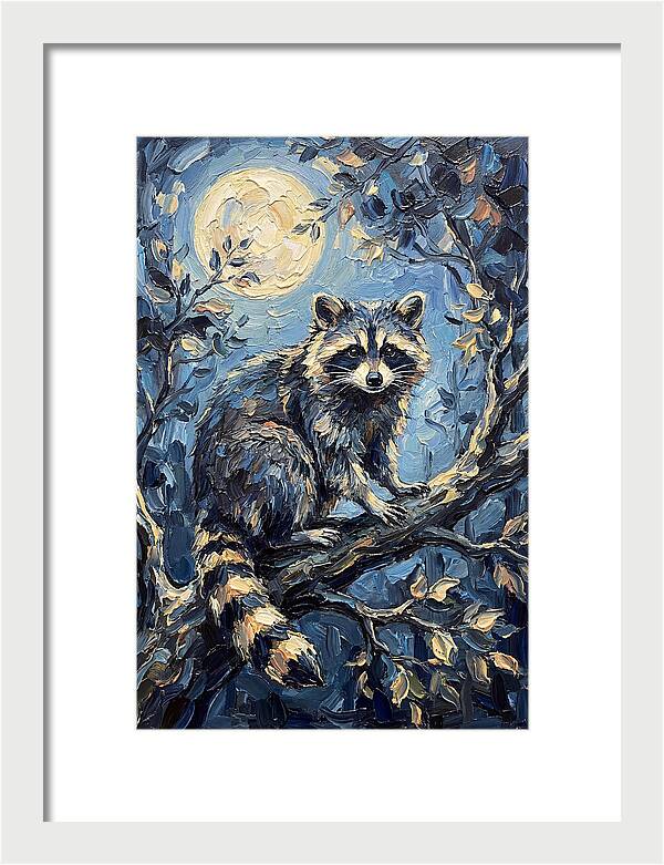 Raccoon In Moonlight