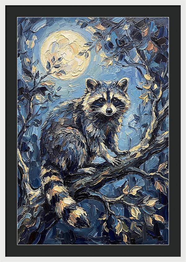 Raccoon In Moonlight