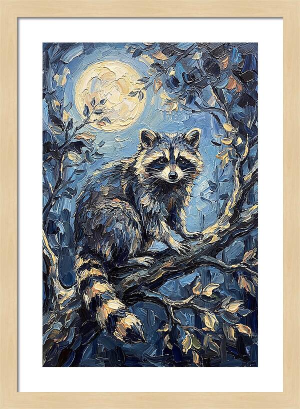 Raccoon In Moonlight
