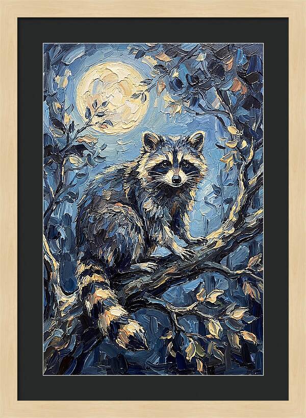 Raccoon In Moonlight