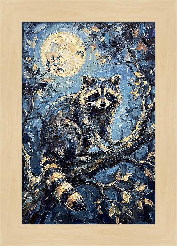 Raccoon In Moonlight