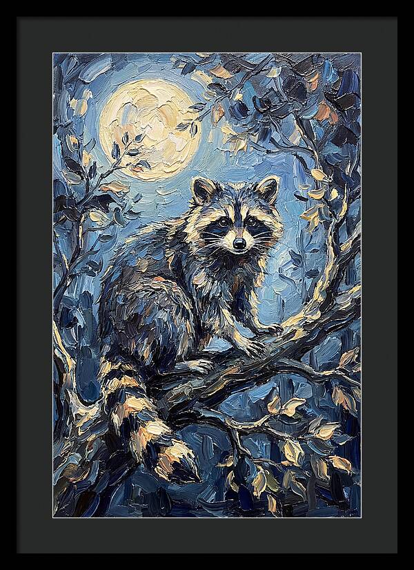 Raccoon In Moonlight