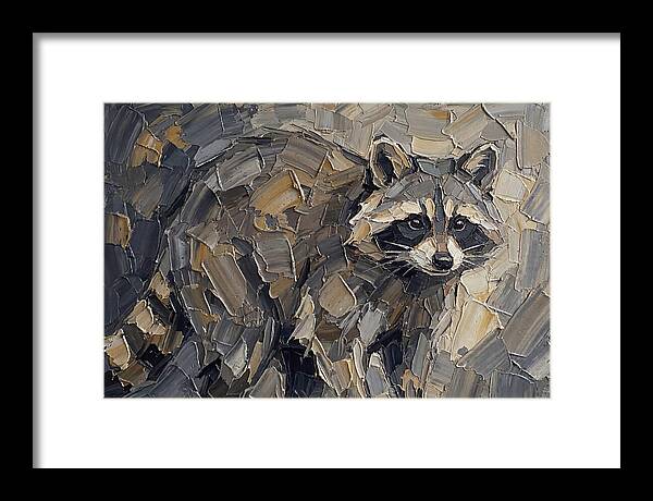 Raccoon In Palette Knife Style