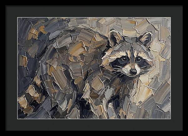 Raccoon In Palette Knife Style