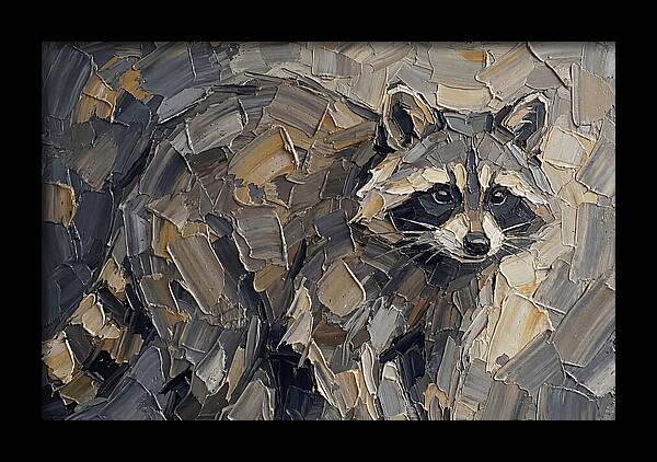 Raccoon In Palette Knife Style
