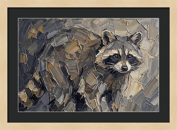 Raccoon In Palette Knife Style