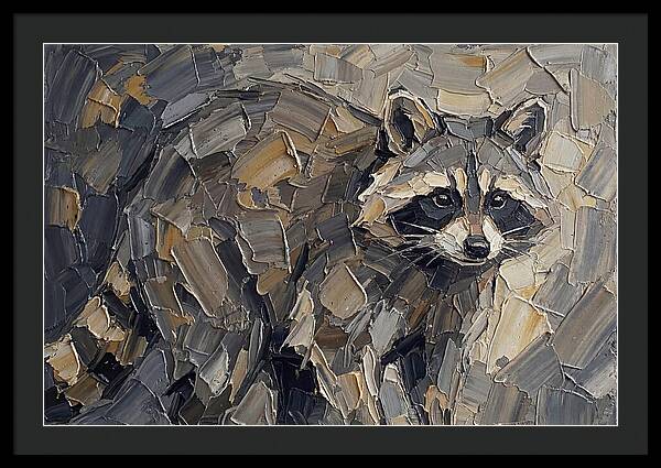 Raccoon In Palette Knife Style
