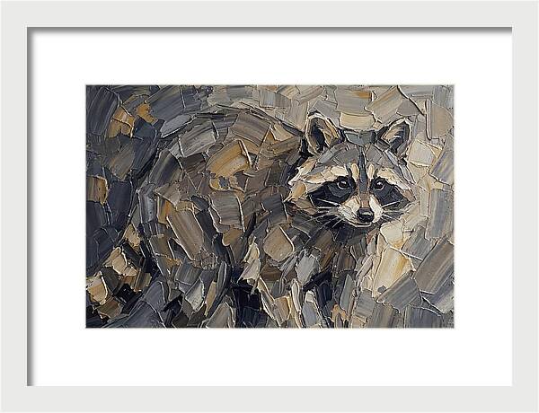 Raccoon In Palette Knife Style