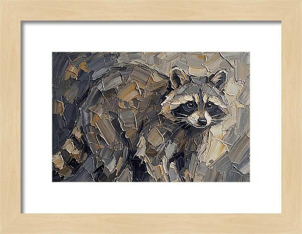 Raccoon In Palette Knife Style