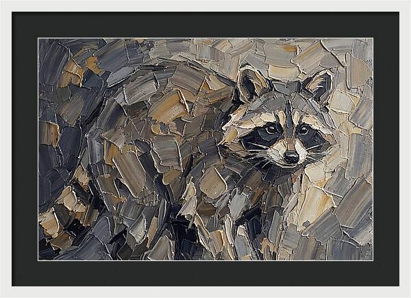 Raccoon In Palette Knife Style