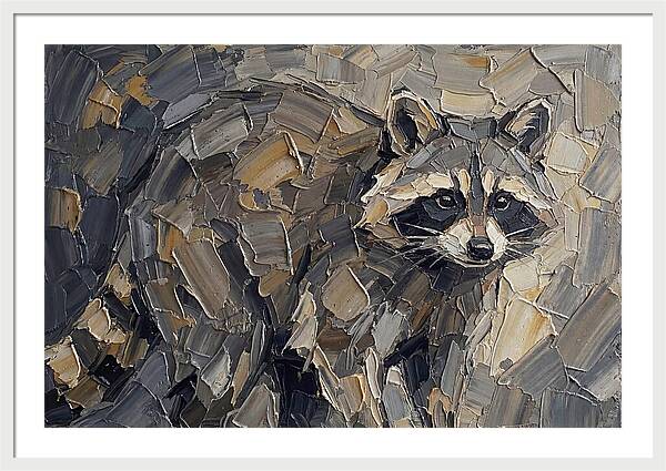 Raccoon In Palette Knife Style