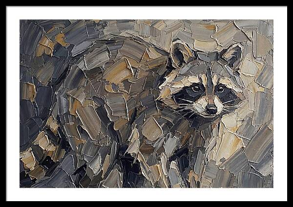 Raccoon In Palette Knife Style