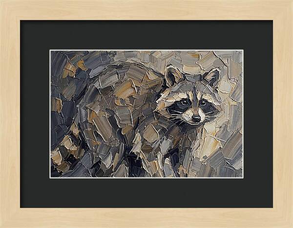 Raccoon In Palette Knife Style
