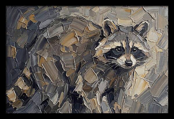 Raccoon In Palette Knife Style