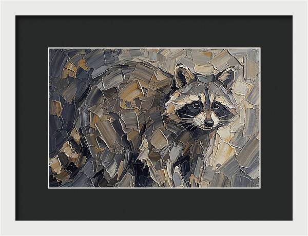 Raccoon In Palette Knife Style