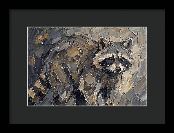 Raccoon In Palette Knife Style