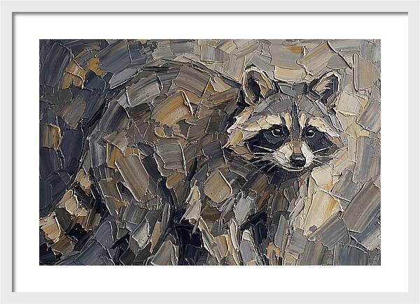 Raccoon In Palette Knife Style