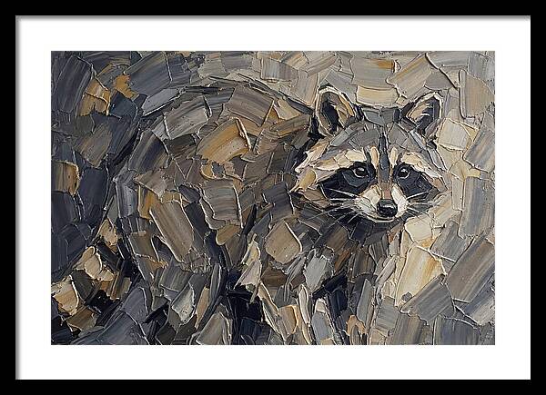 Raccoon In Palette Knife Style