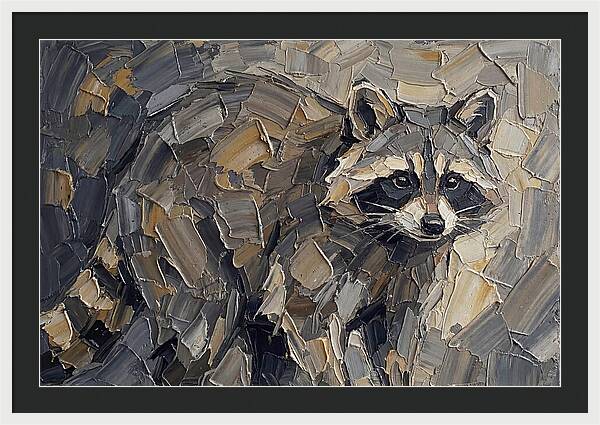 Raccoon In Palette Knife Style