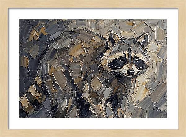 Raccoon In Palette Knife Style