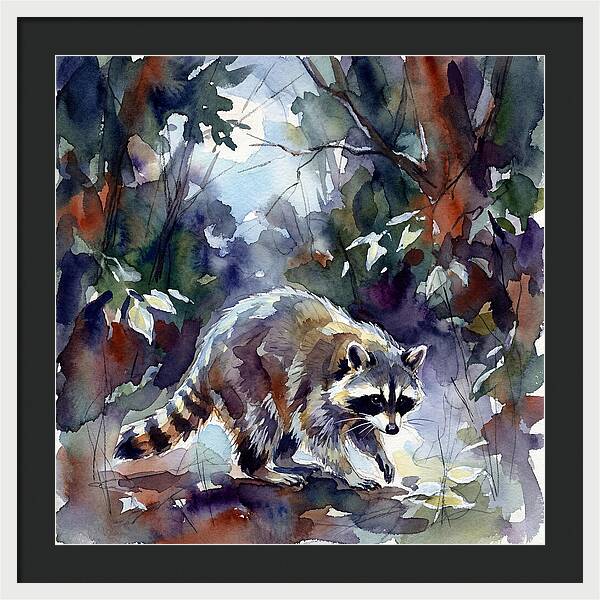 Raccoon In The Woods