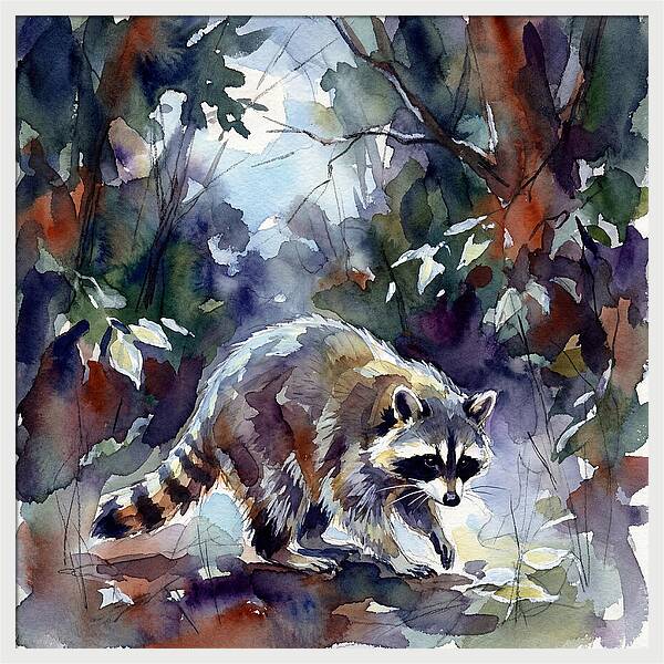 Raccoon In The Woods
