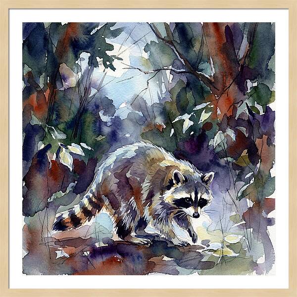 Raccoon In The Woods
