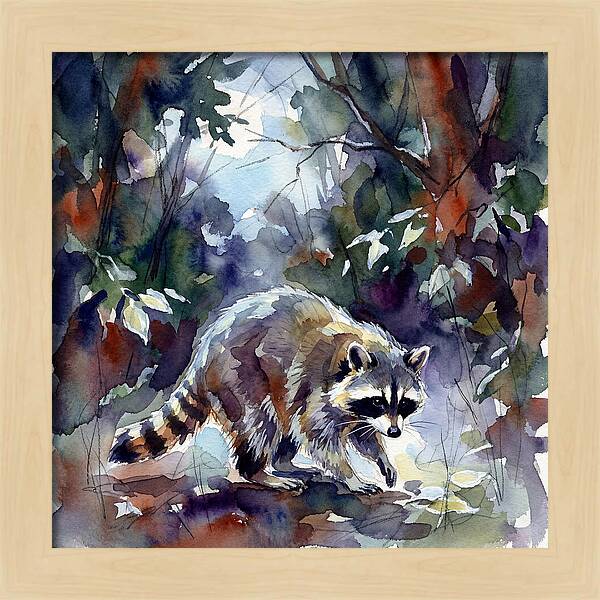 Raccoon In The Woods