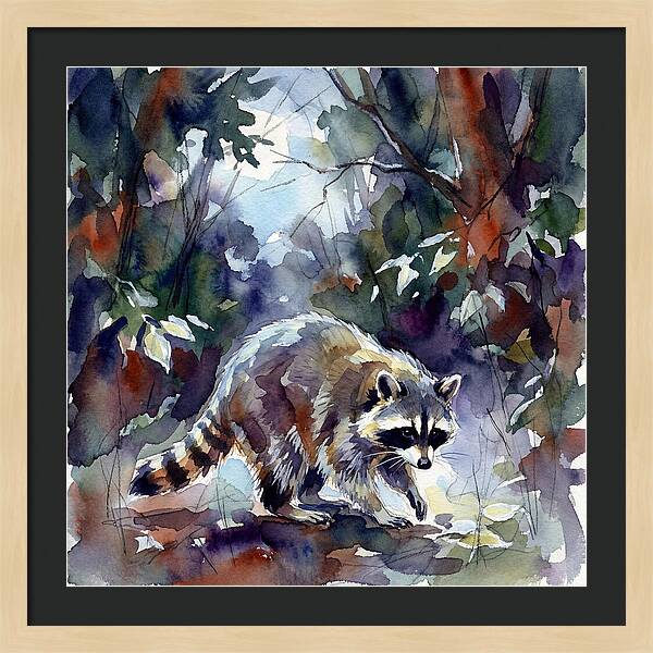 Raccoon In The Woods