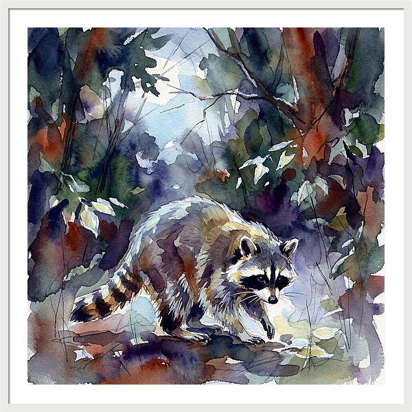 Raccoon In The Woods