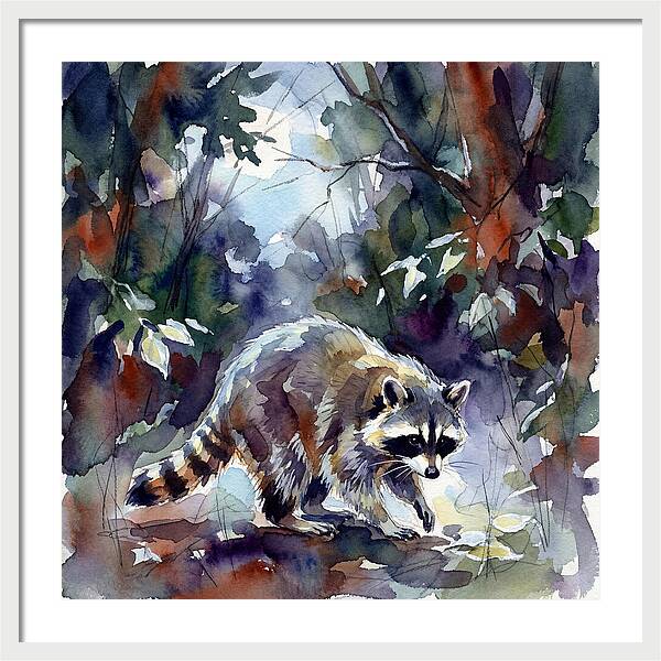 Raccoon In The Woods