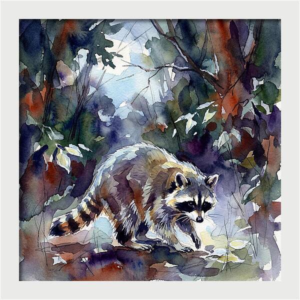 Raccoon In The Woods