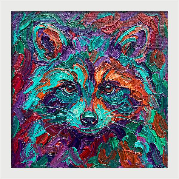 Raccoon In Vibrant Colors