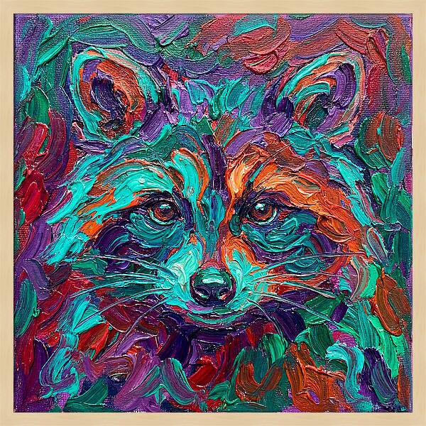 Raccoon In Vibrant Colors