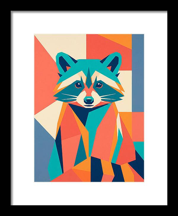 Raccoon In Vibrant Geometry