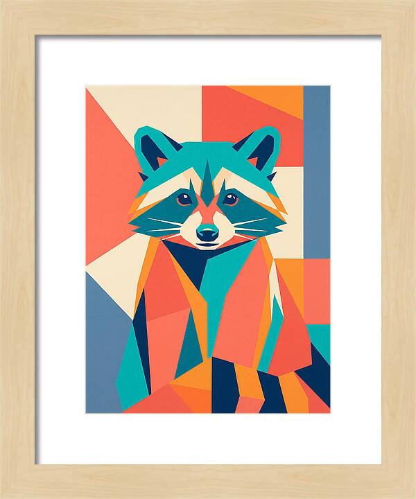 Raccoon In Vibrant Geometry
