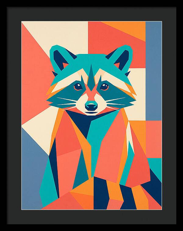Raccoon In Vibrant Geometry