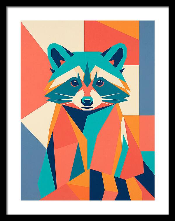 Raccoon In Vibrant Geometry
