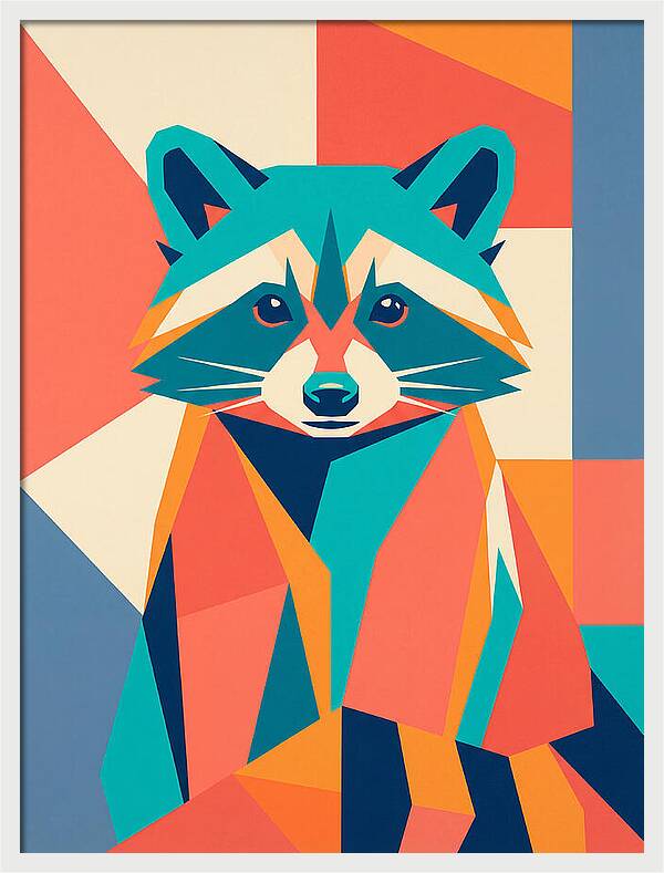 Raccoon In Vibrant Geometry