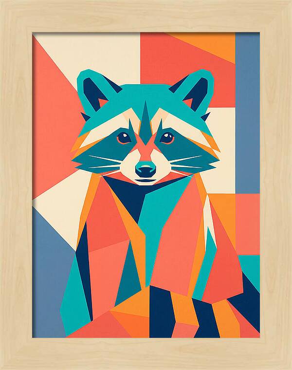 Raccoon In Vibrant Geometry