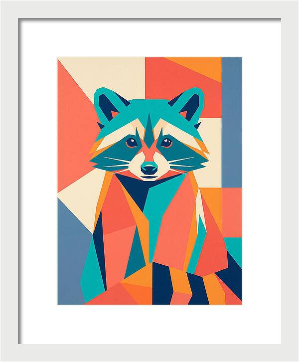 Raccoon In Vibrant Geometry