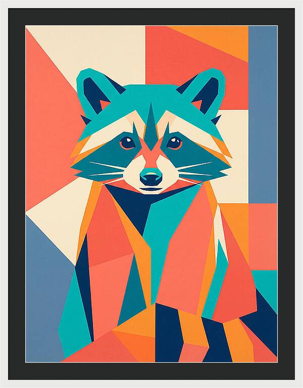 Raccoon In Vibrant Geometry
