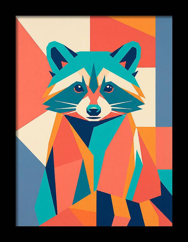 Raccoon In Vibrant Geometry