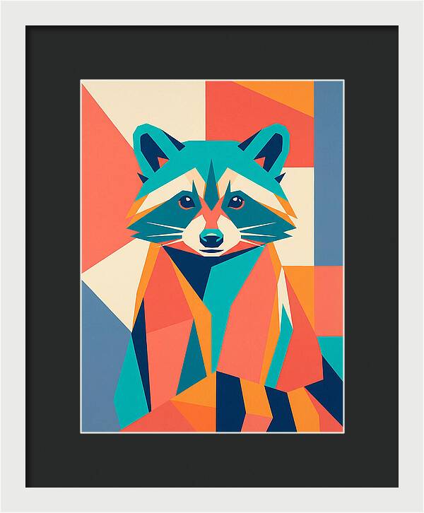 Raccoon In Vibrant Geometry
