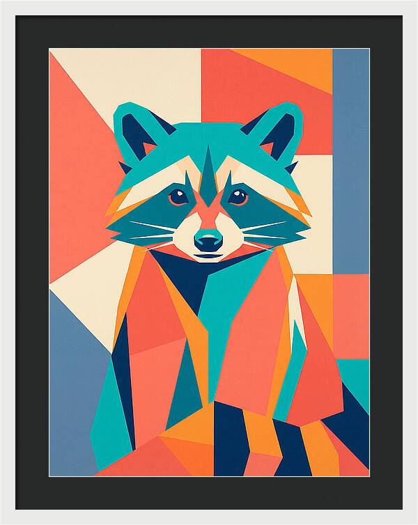 Raccoon In Vibrant Geometry