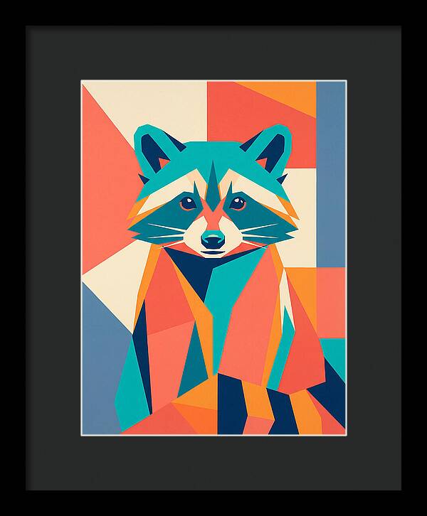 Raccoon In Vibrant Geometry