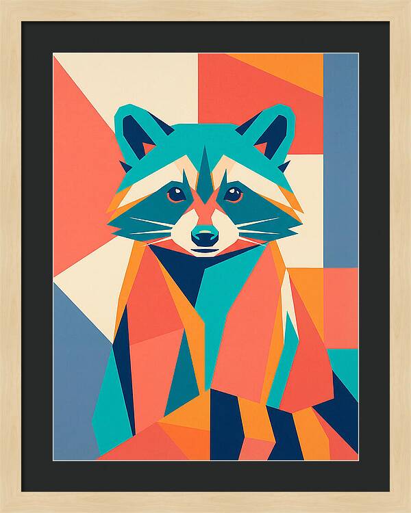 Raccoon In Vibrant Geometry