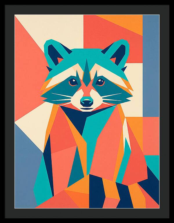 Raccoon In Vibrant Geometry